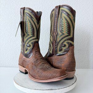 Johnny Ringo Cowboy Boots Square Toe Brown Leather Soles Mens Western Size 15